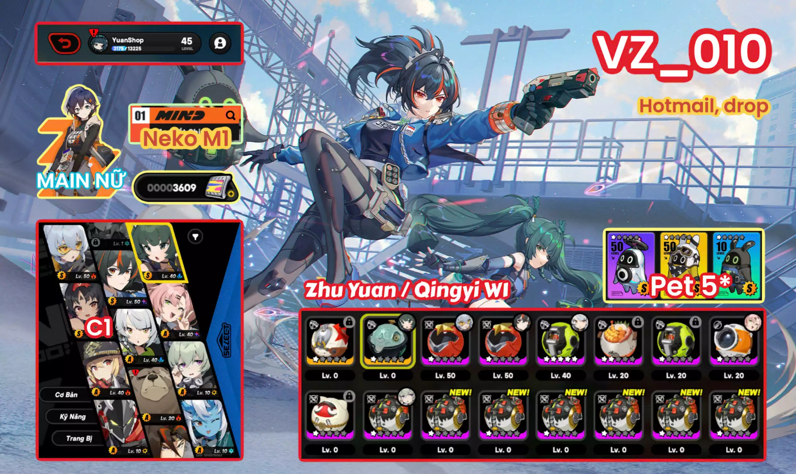 [ VZ_010 SIÊU PHẨM TEAM KHỐNG CHẾ ĐẸP MÊ LY ] QINGYI TRẤN + ZHUYUAN + NEKOMATA M1 + SOLDIER 11 + TRẤN KOLEDA. PET 5* RESONABOO + ROCKETBOO. {3k6 PHIM MÀU}. MAIN NỮ